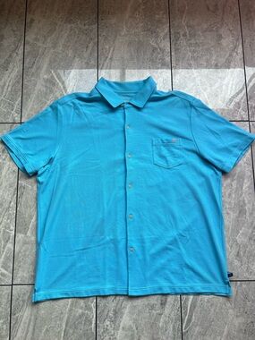 Tommy Bahama IslandZone Men’s Turquoise Pique Embroidered Marlin Button Up 3XL